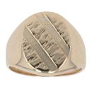 9ct Yellow Gold Linear Patterned Signet Ring