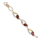 14ct Yellow Gold Cubic Zirconia and Garnet Bracelet 7"