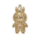 14ct Yellow Gold Pink Gemstone Bunny Pendant