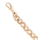 9ct Yellow Gold Patterned and Plain Belcher Bracelet 9"