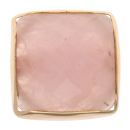 9ct Yellow Gold Rose Quartz Single Stone Ring