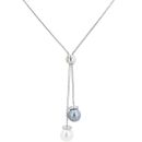 18ct White Gold 0.30ct Diamond And Pearl Necklace 16"