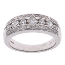 18ct White Gold 0.75ct Brilliant and Princess Cut Diamond Fancy Ring