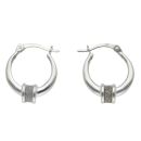 Silver Moondust Fancy Hoop Earrings By Icesia