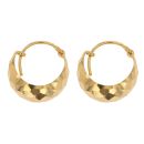 22ct Yellow Gold Faceted Basket Hoop Earrings