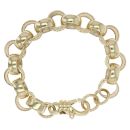 9ct Yellow Gold Patterned and Plain Belcher Bracelet 8"