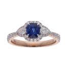 18ct White And Rose Gold Sapphire And Diamond Cluster Ring