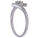 14ct White Gold 0.25ct Brilliant Cut Diamond Cluster Twist Ring