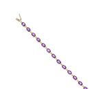 9ct Yellow Gold Amethyst Bracelet 7"