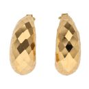 22ct Yellow Gold Faceted Basket Hoop Earrings
