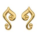 22ct Yellow Gold Musical Note Stud Earrings