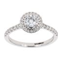 18ct White Gold Certificated Diamond Halo Ring