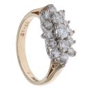 9ct Yellow Gold 1.00ct Brilliant Cut Diamond Cluster Ring