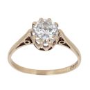 9ct Yellow Gold Cubic Zirconia Solitaire Ring
