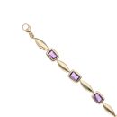 9ct Yellow Gold Amethyst Bracelet 7"