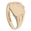 9ct Yellow Gold Half Patterned Shield Signet Ring