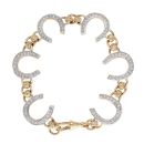 9ct Yellow Gold Cubic Zirconia Horse Shoe Bracelet 8"