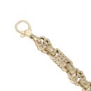 9ct Yellow Gold Patterned Stars and Bars Bracelet 9"