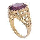 9ct Yellow Gold Amethyst Solitaire Ring