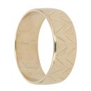 9ct Yellow Gold Zigzag Patterned Wedding Band 6mm