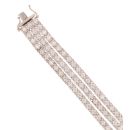 18ct White Gold 6.00ct Brilliant Cut Diamond Three Row Tennis Bracelet 7"