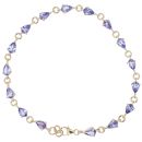 9ct Yellow Gold Tanzanite Bracelet 8"