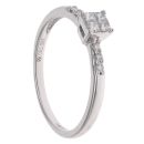 18ct White Gold 0.26ct Princess And Brilliant Cut Diamond Cluster Ring