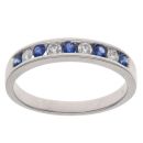 18ct White Gold 0.20ct Diamond And Sapphire Ring