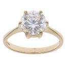 14ct Yellow Gold Cubic Zirconia Solitaire Ring