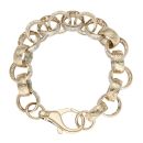 9ct Yellow Gold Cubic Zirconia Patterned Belcher Bracelet 8.5"