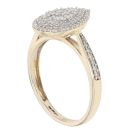 9ct Yellow Gold 0.50ct Brilliant And Baguette Cut Diamond Cluster Ring