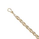 9ct Yellow Gold Patterned and Plain Acorn Bracelet 8"