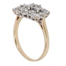 18ct Yellow Gold 1.25ct Brilliant and Emerald Cut Diamond Cluster Ring