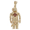 9ct Yellow Gold Pink Sapphire Knight Pendant