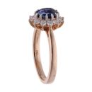18ct White And Rose Gold Sapphire And Diamond Cluster Ring