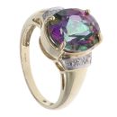 9ct Yelow Gold 0.02ct Brilliant Cut Diamond and Mystic Topaz Single StoneRing