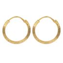 22ct Yellow Gold Diamond Cut Hoop Earrings