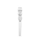 Silver Platinum Plated 0.70ct Oval Cut Lab Grown Diamond Five Stone Ring