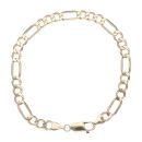 9ct Yellow Gold Figaro Bracelet 7.5"