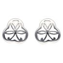 Silver Cut Out Fancy Stud Earrings By Icesia