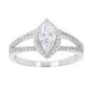 Silver Cubic Zirconia Cluster Ring by Icesia