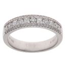 18ct White Gold 0.65ct Brilliant And Princess Cut Diamond Fancy Ring