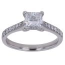 Platinum 1.40ct Princess and Brilliant Cut Lab Grown Diamond Solitaire Ring