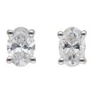 9ct White Gold 2.00ct Oval Cut Lab Grown Diamond Stud Earrings