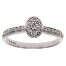 9ct White Gold 0.20ct Brilliant Cut Diamond Cluster Ring