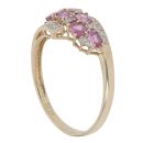9ct Yellow Gold 0.15ct Diamond and Pink Sapphire Ring