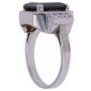 14ct White Gold 0.40ct Brilliant Cut Diamond and Created Sapphire Cluster Ring