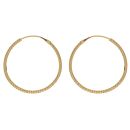 22ct Yellow Gold Dot Cut Hoop Earrings