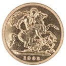 1903 Edward VII Large Head UK Half Sovereign Coin