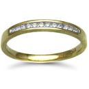 9ct Yellow Gold 0.10ct Diamond Channel Set Half Eternity Ring